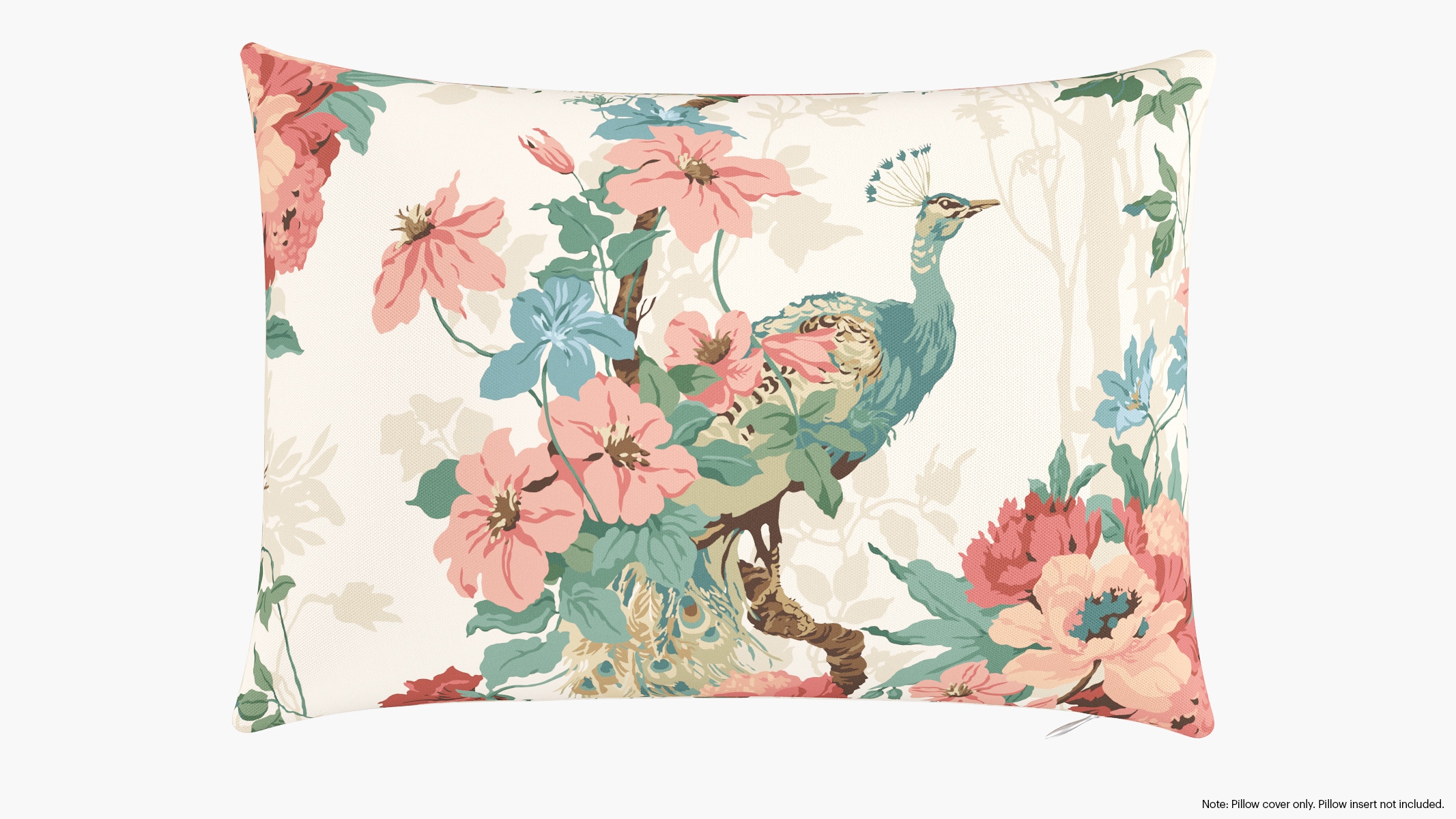 Throw Pillow Cover 14" x 20", Rose Peacock Park, 14" x 20" - Image 0