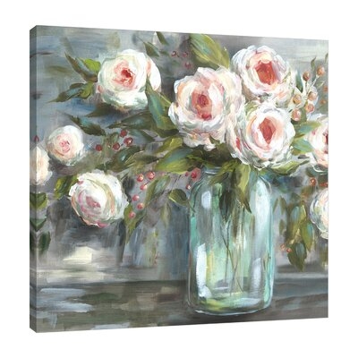 "Blooms In A Mason Jar VI" Gallery Wrapped Canvas By Winston Porter - Image 0