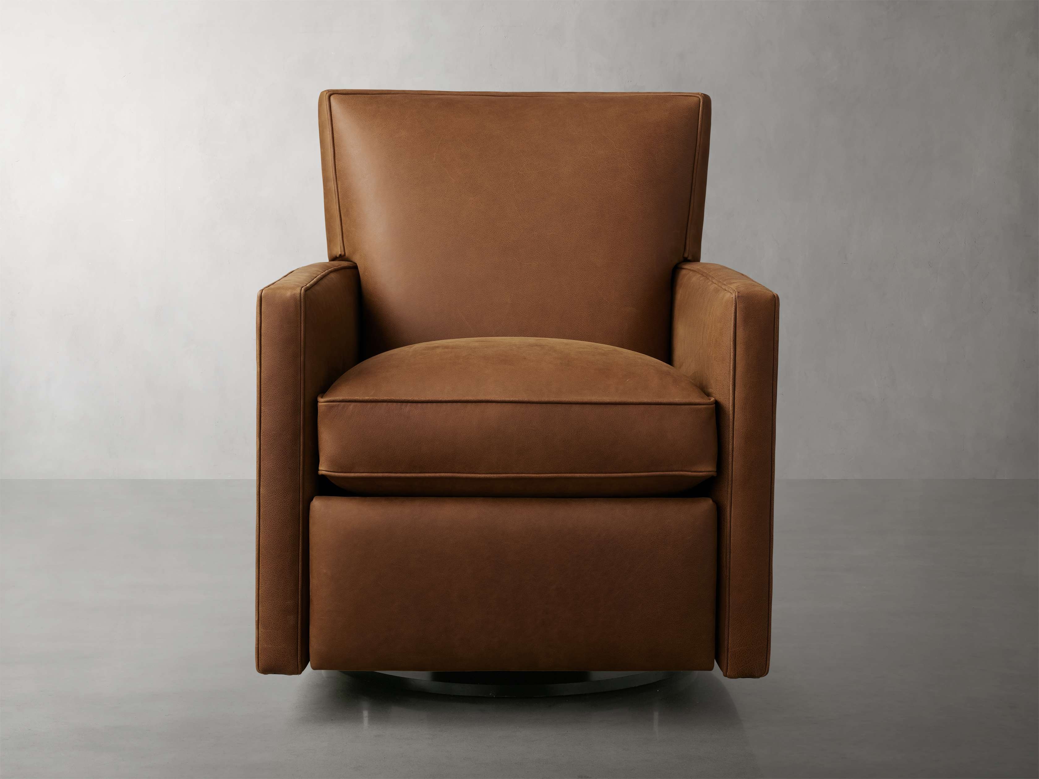 Rudy Leather Swivel Recliner in Brown  Lukas Pecan - Image 0