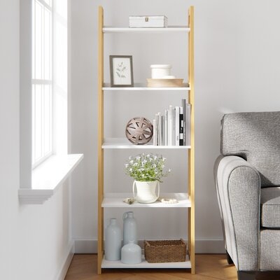 Makayla 67'' H x 23.5'' W Ladder Bookcase - Image 0