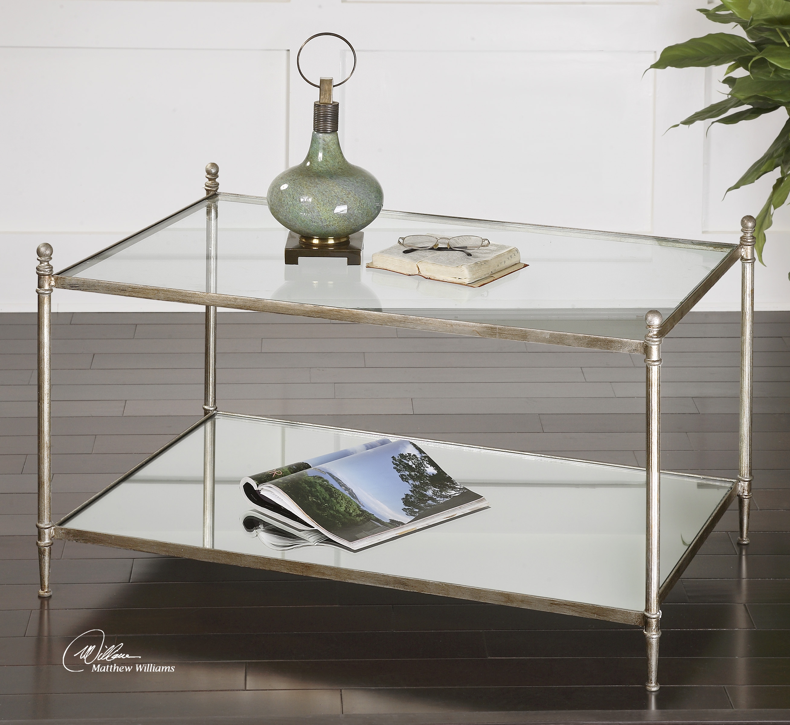 Gannon Mirrored Glass Coffee Table - Image 2