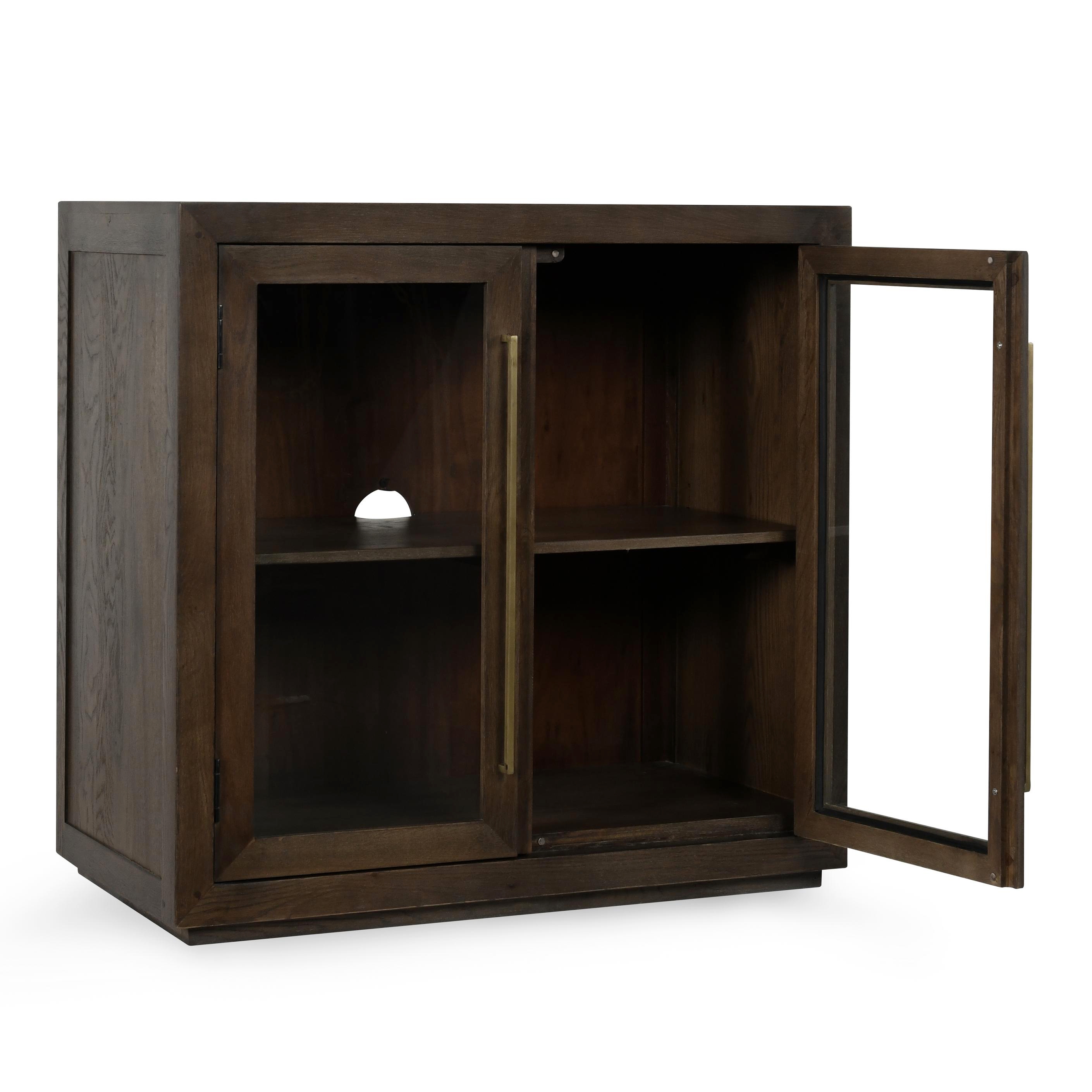 Bradley Oak Wood 2Dr Cabinet Cocoa Brown - Image 3