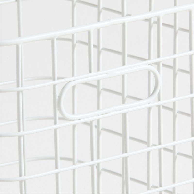 Outline White Wire Metal Storage Bin with Handles - Image 4