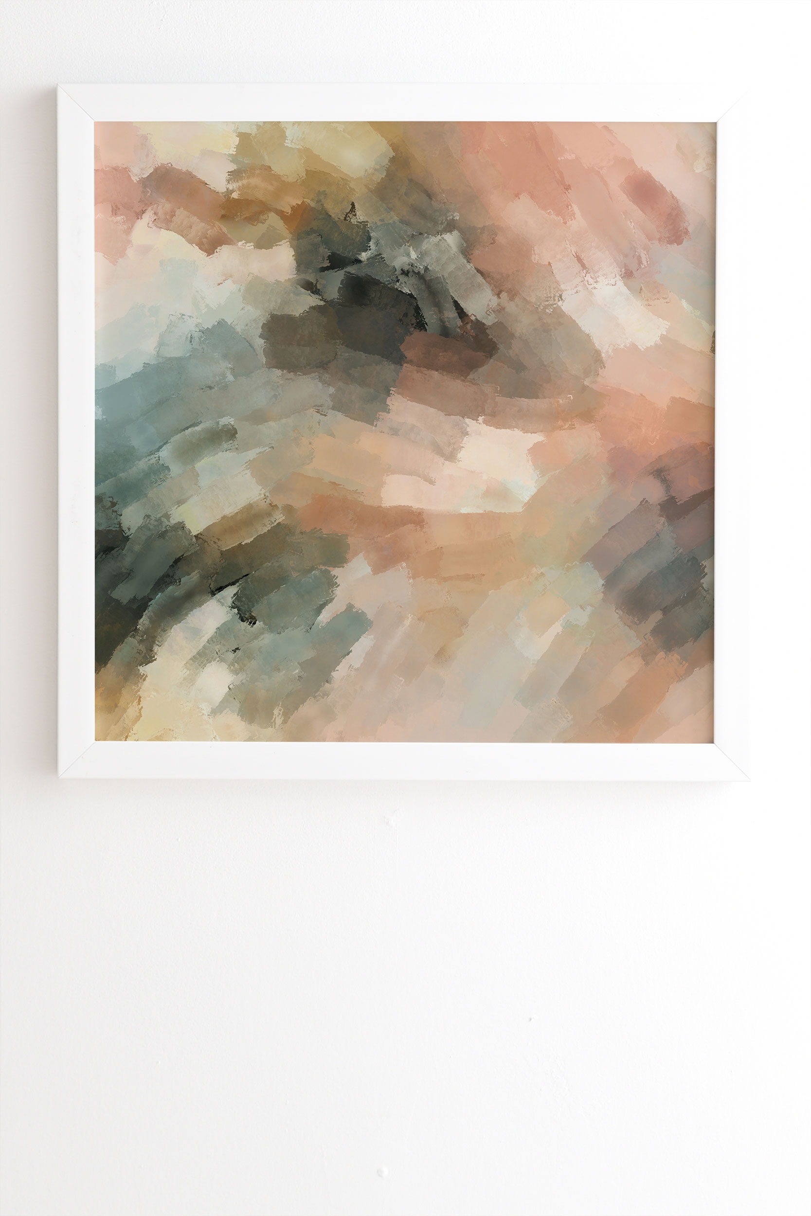 Waves Strokes Iii by Marta Barragan Camarasa - Framed Wall Art Basic White 19" x 22.4" - Image 1