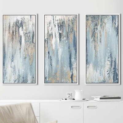 Blue Illusion I - 3 Piece Floater Frame Print on Canvas - Image 0