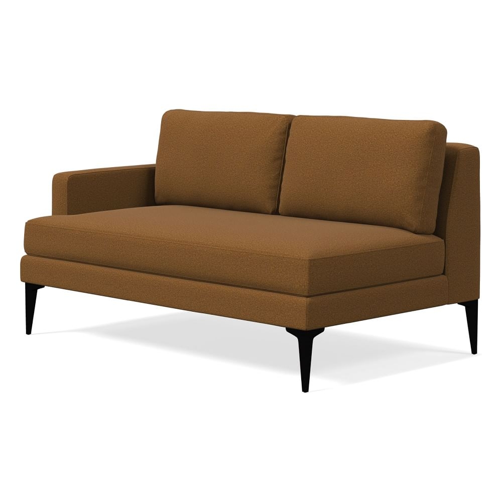 Andes Petite Left Arm 2 Seater Sofa, Poly, Distressed Velvet, Golden Oak, Dark Pewter - Image 0