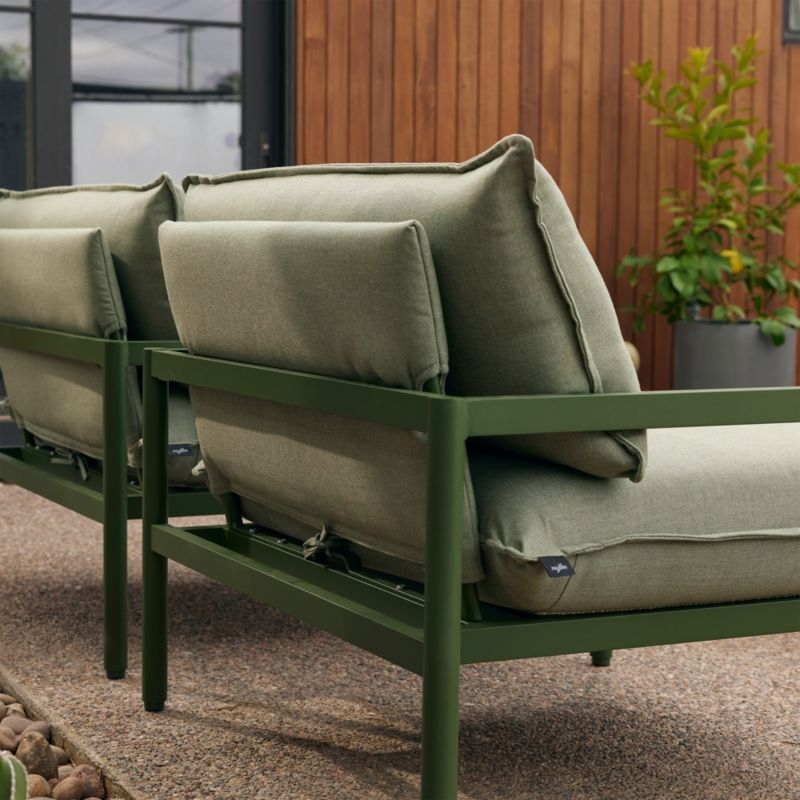 Neighbor ™ Aluminum Outdoor Lounge Chair with Olive Sunbrella ® Cushions - Image 1