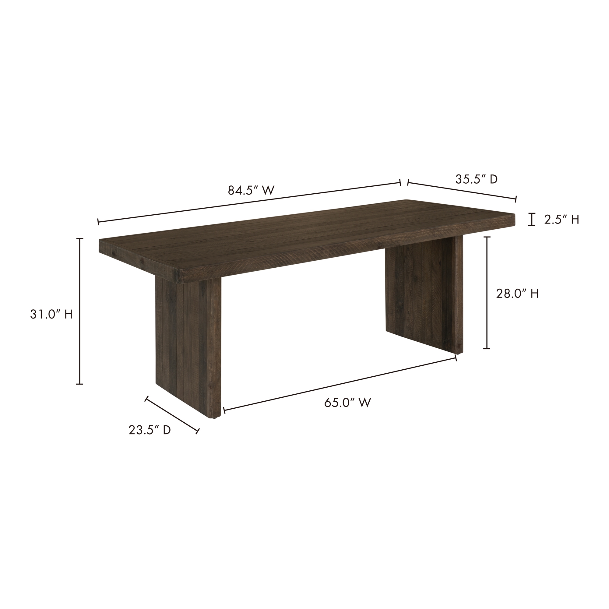 Monterey Dining Table Aged Brown - Image 8