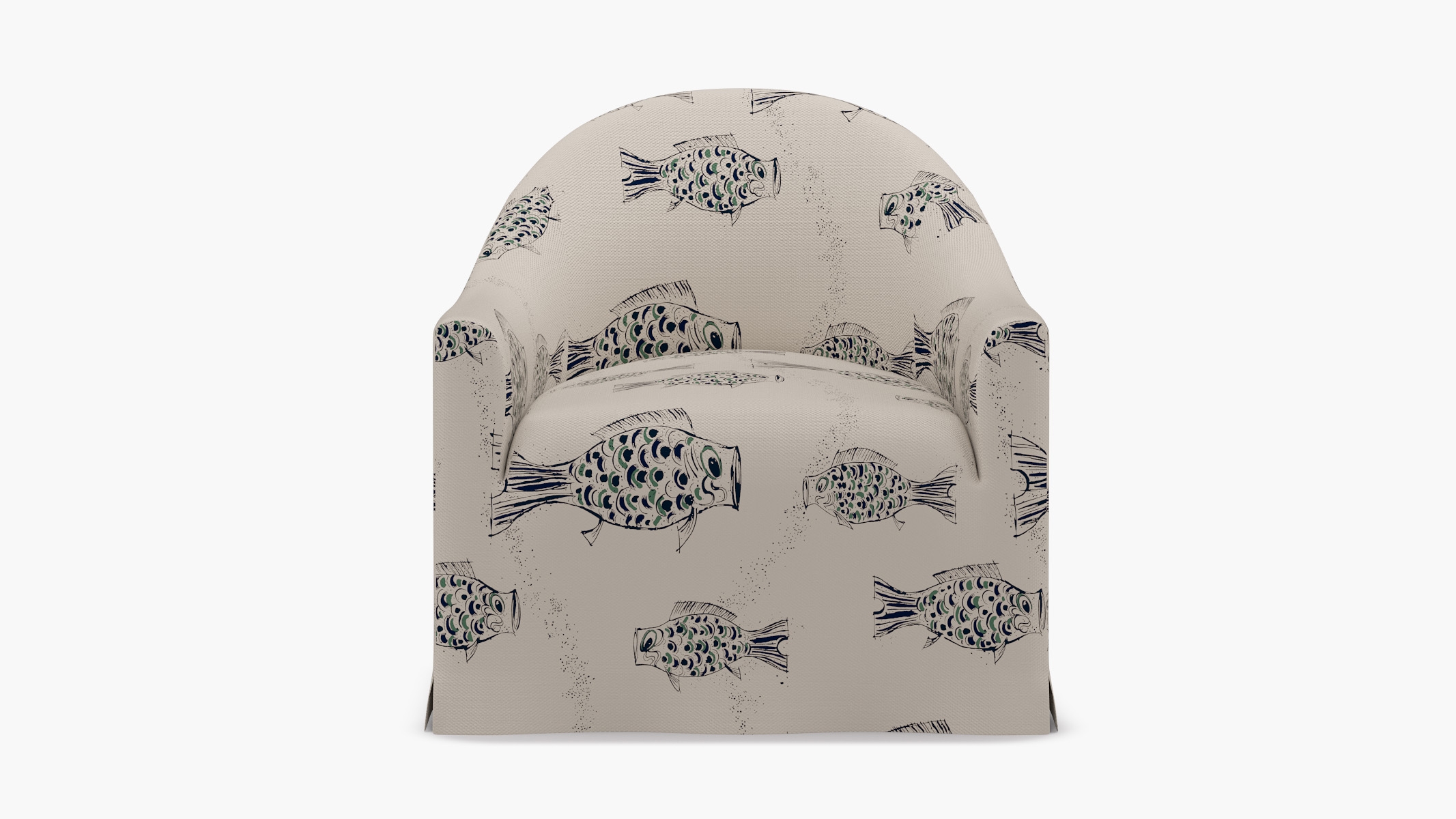 Slipcover Swivel Chair, Canvas Sakana - Image 0