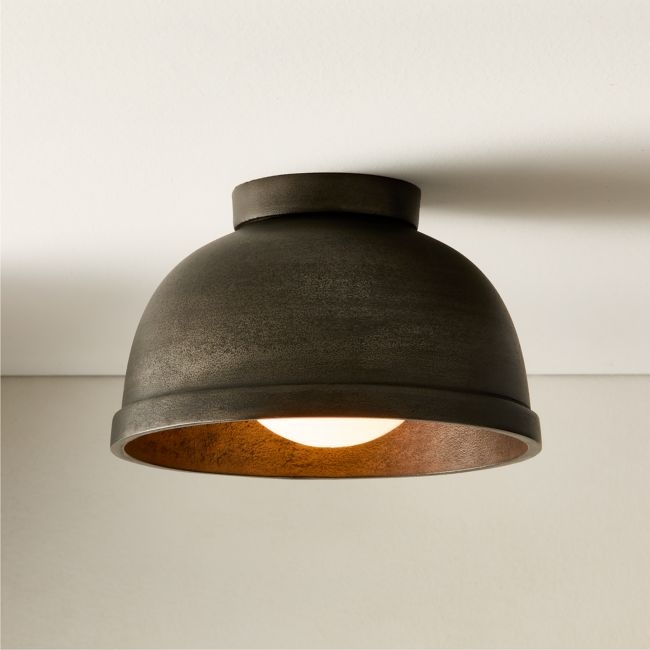 Capitola Indoor/Outdoor Black Cast Aluminum Flush Mount Light - Image 0