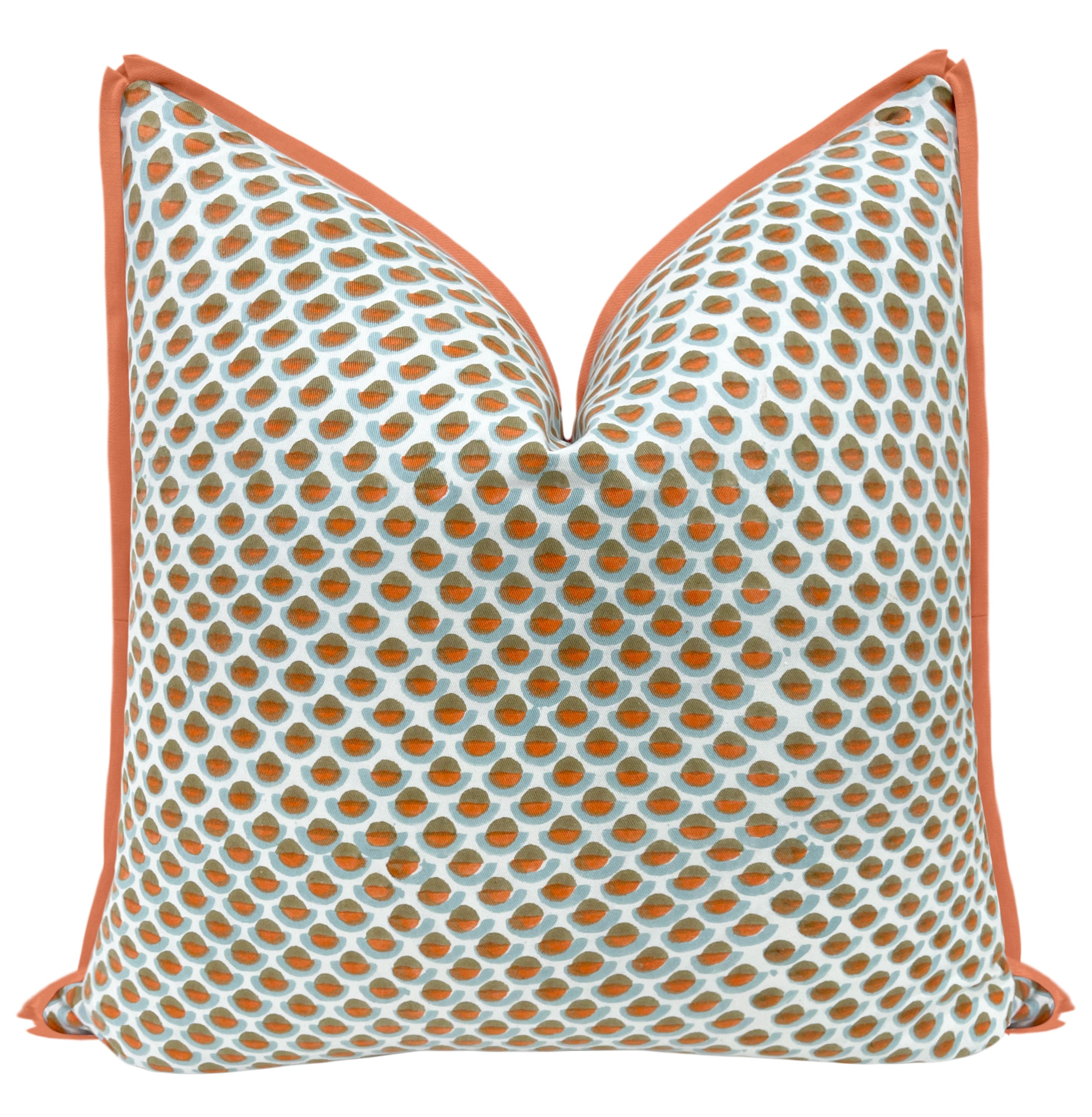 OCS X LDC II | SERENA DUGAN : OLGA // PERSIMMON + CLASSIC LINEN // PERSIMMON - 22" X 22" / CORDING - Image 0