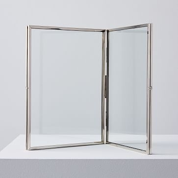 Terrace Floating Frame, Double Fold Vertical, 4"x6", Polished Nickel - Image 0