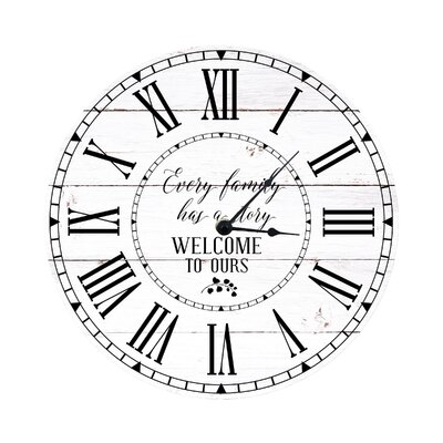 12" Wall Or Desktop Clock Cherry - Every Family Has - Image 0
