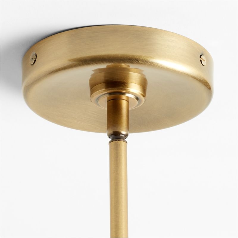 Colombe Burnished Brass and Glass Pendant Light 10" - Image 2