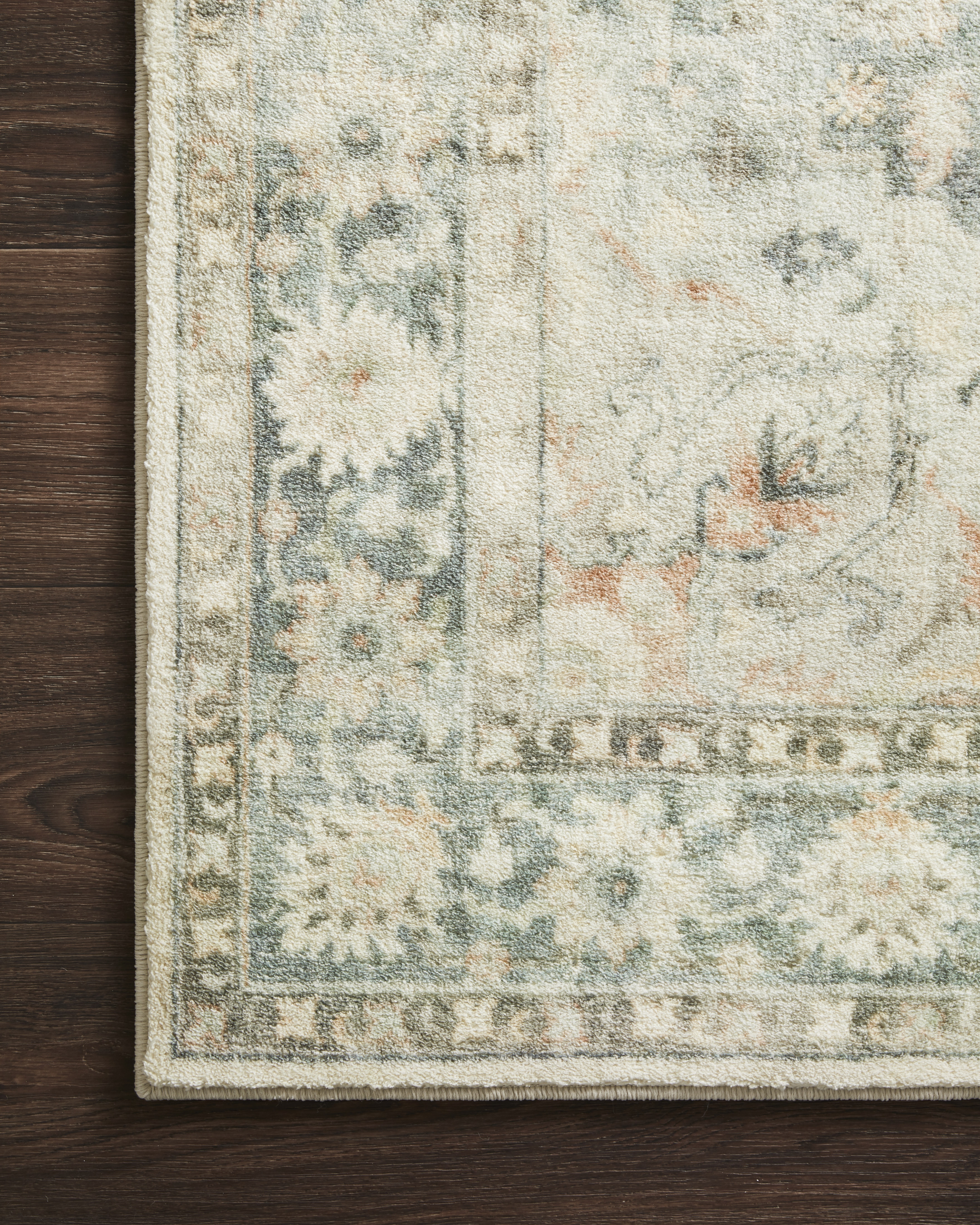 Rosette ROS-08 Teal / Ivory 2'-6" x 9'-9" - Image 3