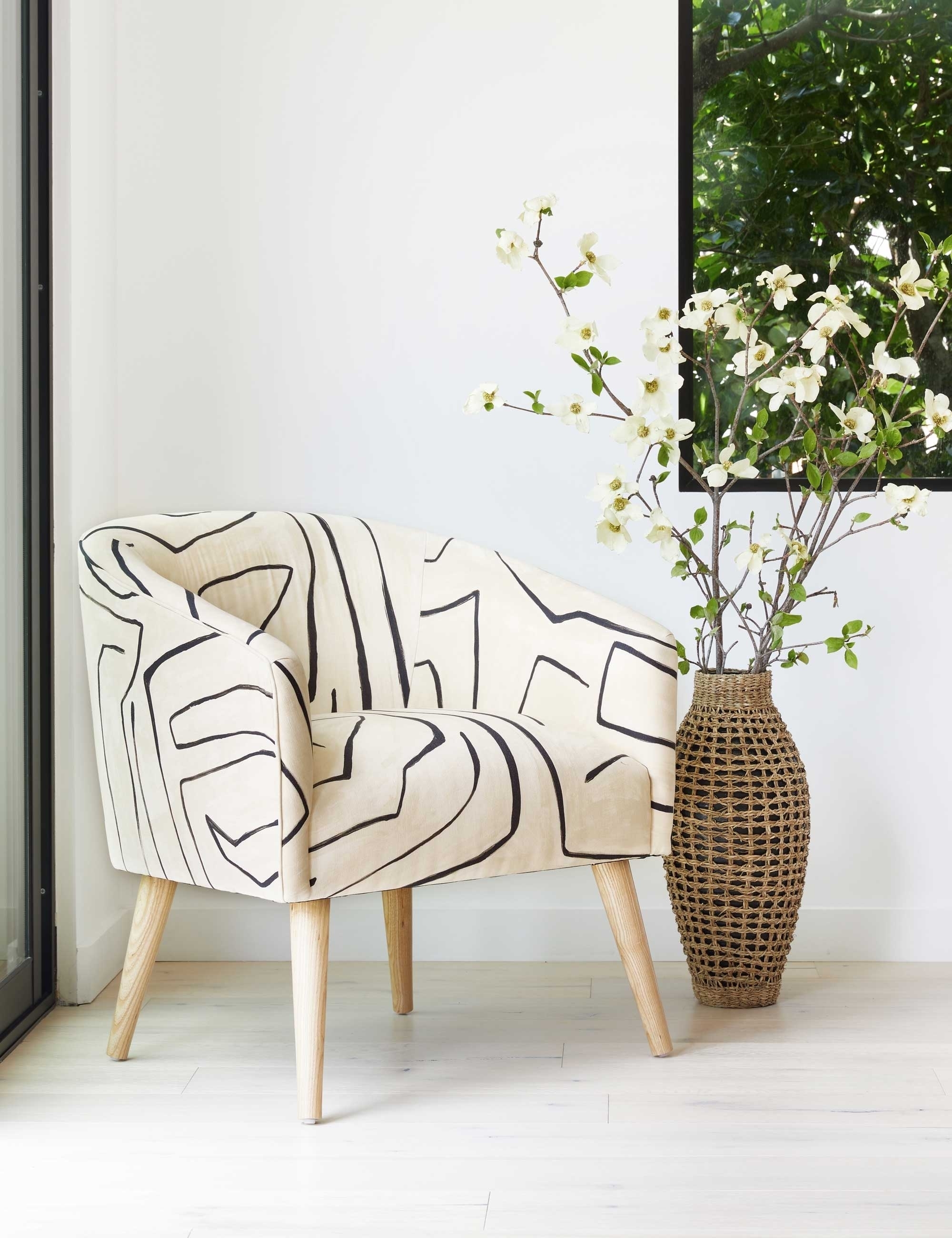 Aila Chair, Linen Grafitto - Image 0