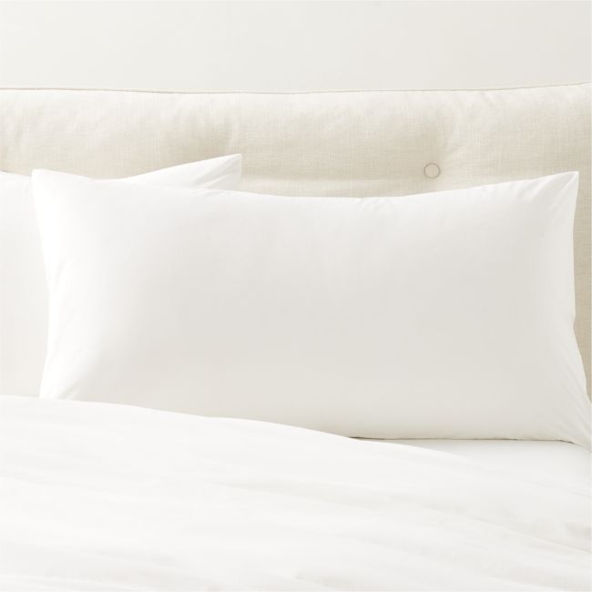 Dione Organic Cotton Washed Percale 400 Thread Count White King Pillow Shams Set of 2 - Image 0