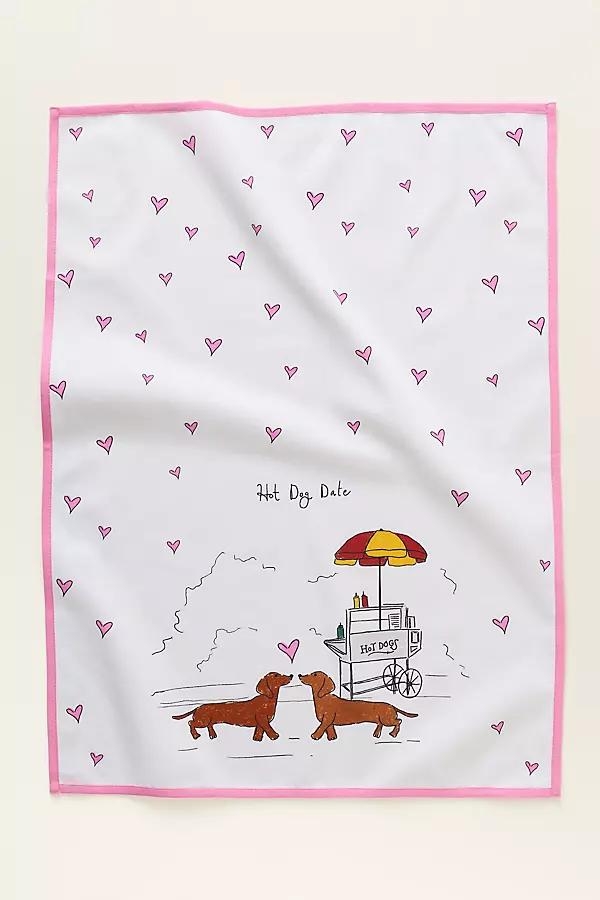 Hot Dog Date Dish Towel - Image 0