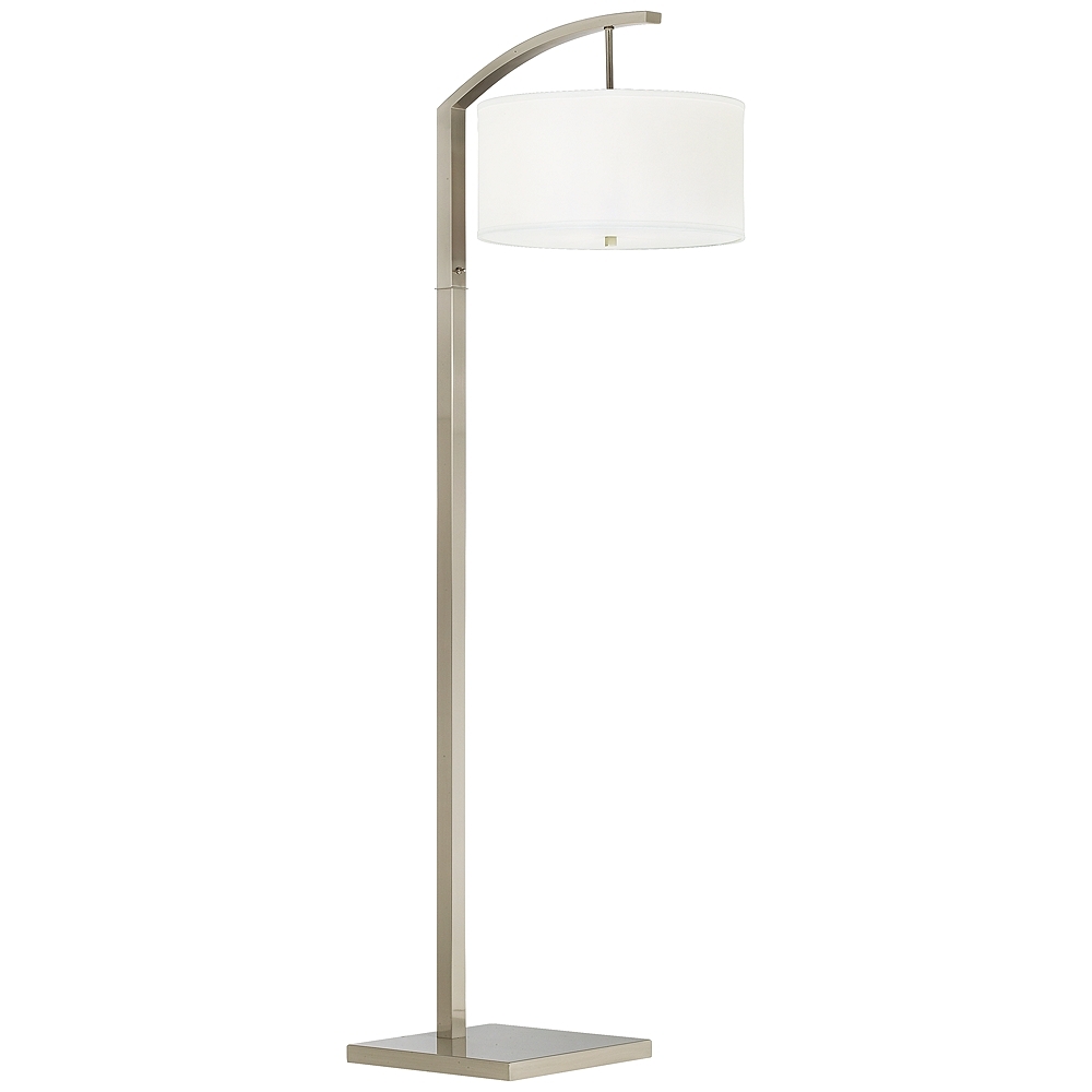 Brushed Nickel Bent Arm Floor Lamp - Style # 92H41 - Image 0