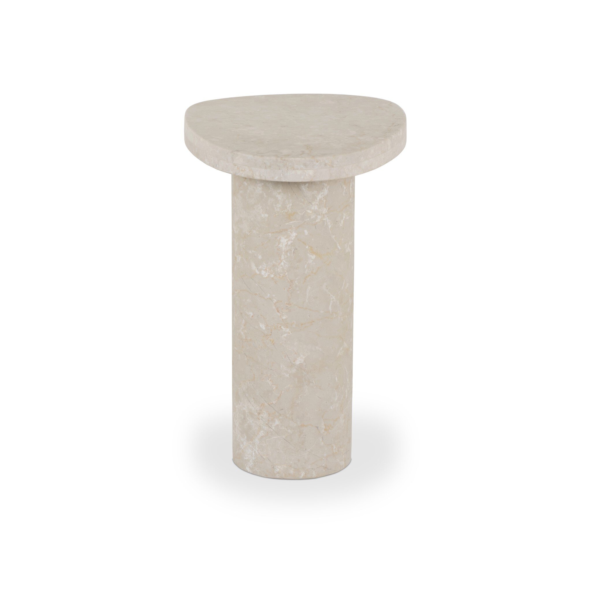 Zion End Table - Cream Marble - Image 2