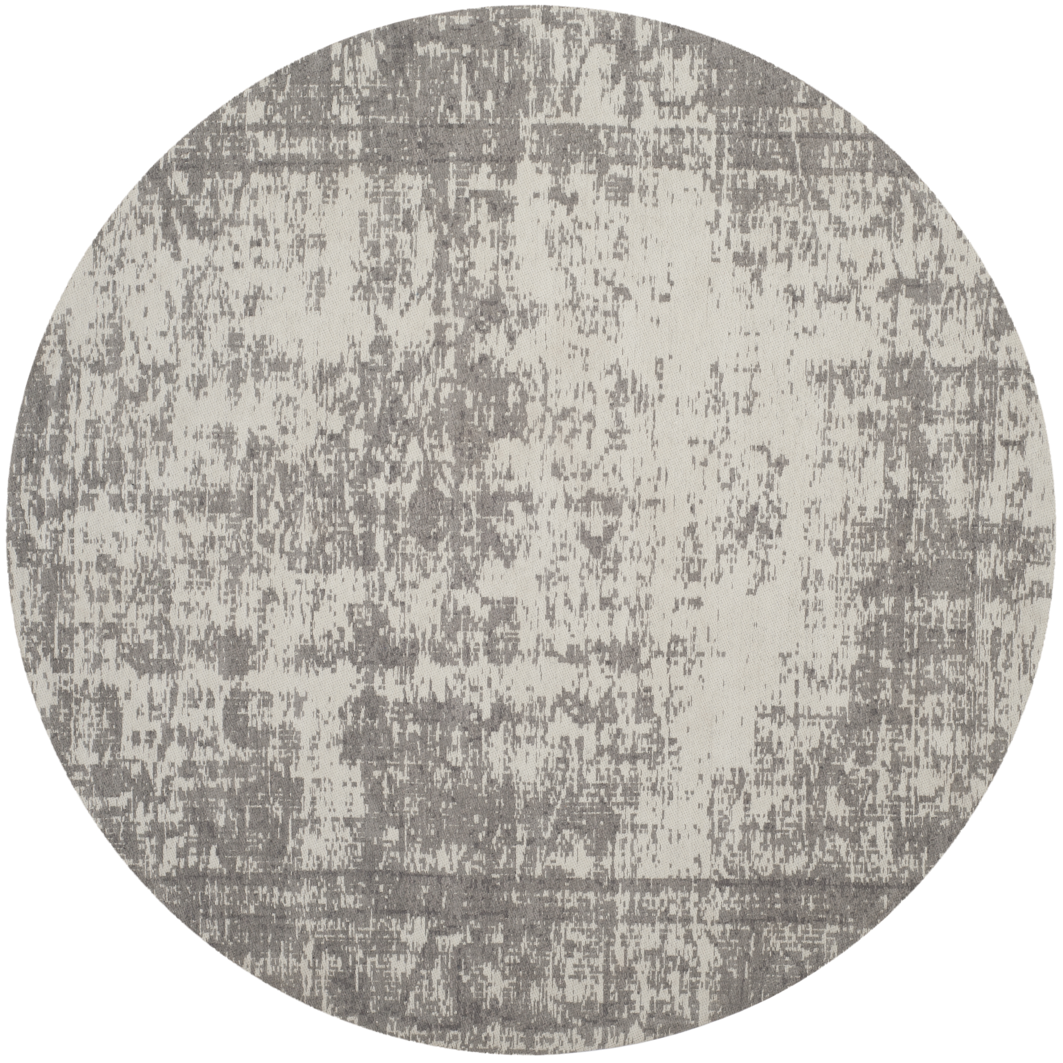 Arlo Home Woven Area Rug, CLV225B, Silver/Ivory,  6' X 6' Round - Image 0