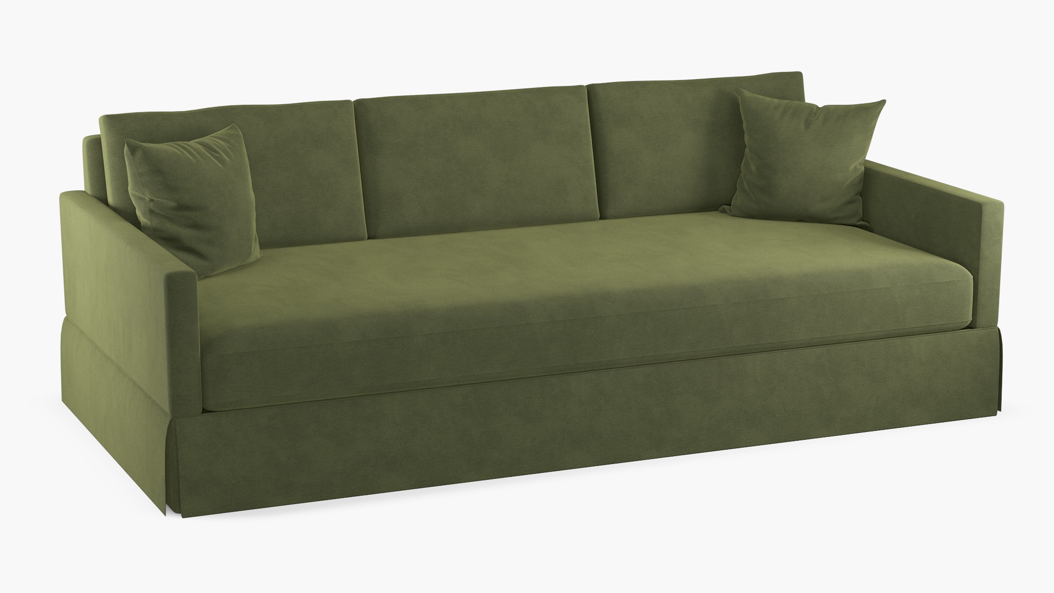 Skirted Track Arm Sofa, Zucchini Luxe Velvet, Extra Deep (43") - Image 1