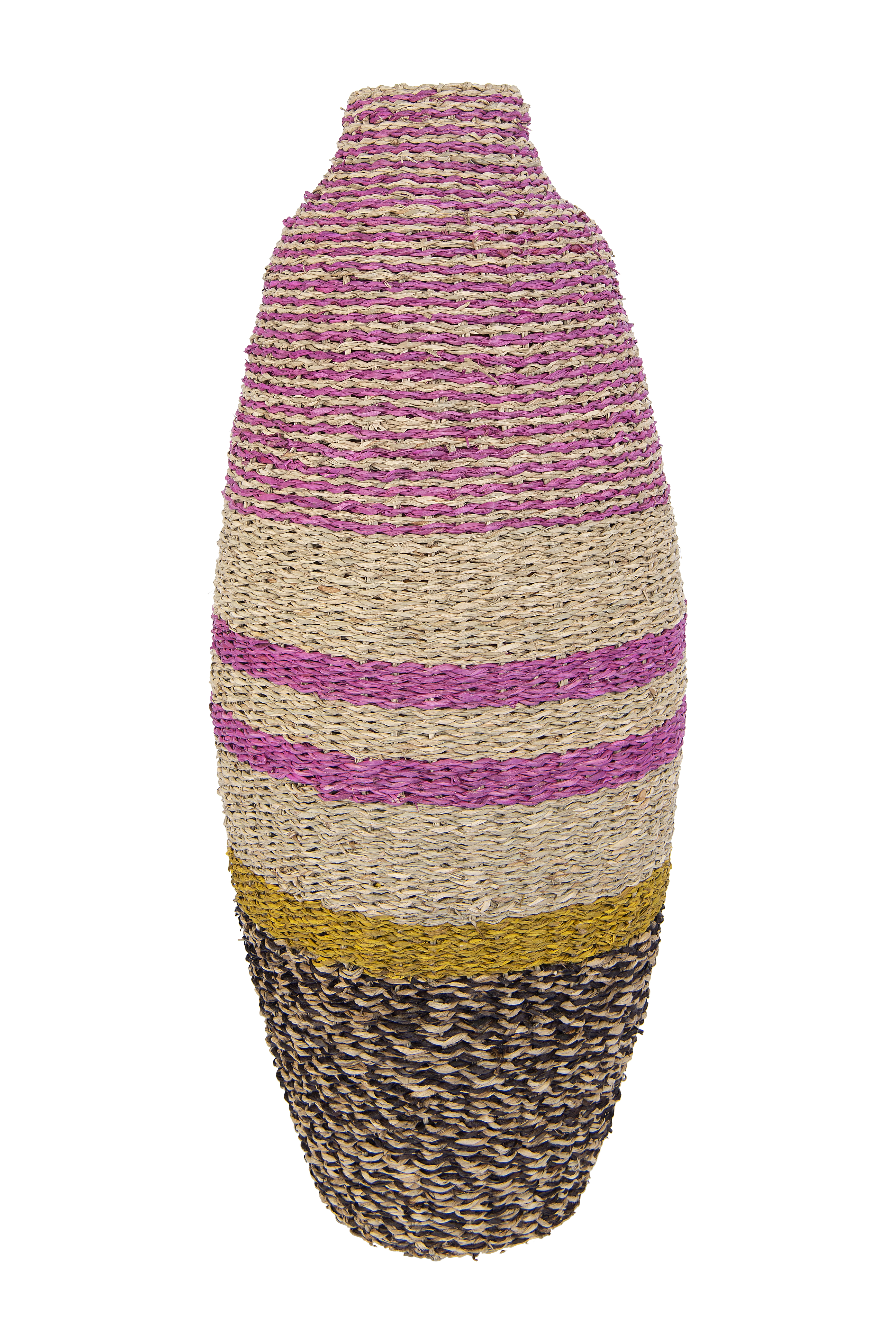25"H Handwoven Bamboo & Seagrass Vase - Image 0