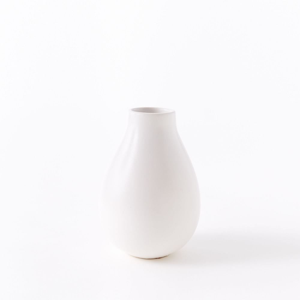 Pure White Ceramic Vase, Raindrop - Image 0
