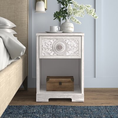Hoang 1 - Drawer Nightstand in Whitewashed - Image 1