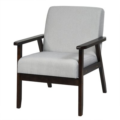 Solid Rubber Wood Accent Armchair - Image 0