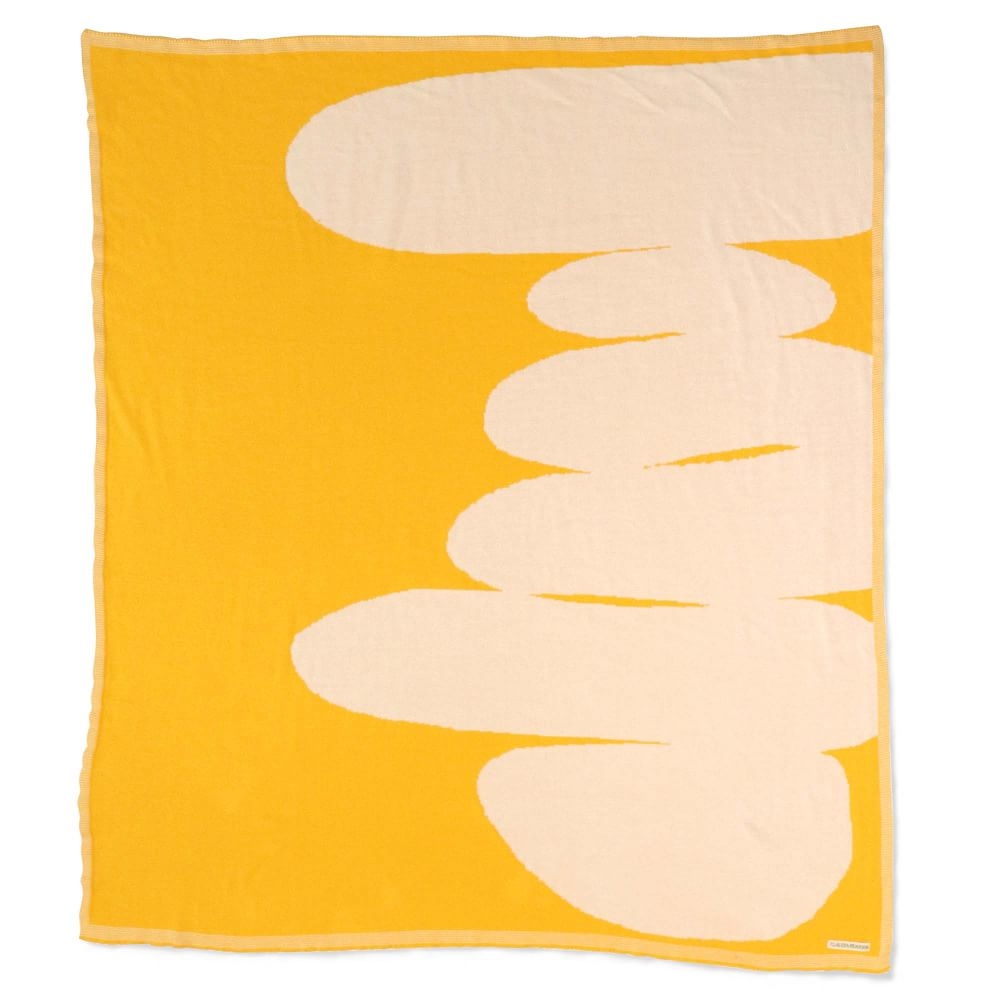 Claudia Pearson Cotton Knitted Blanket, Desert, Yellow, Cotton, Medium - Image 0