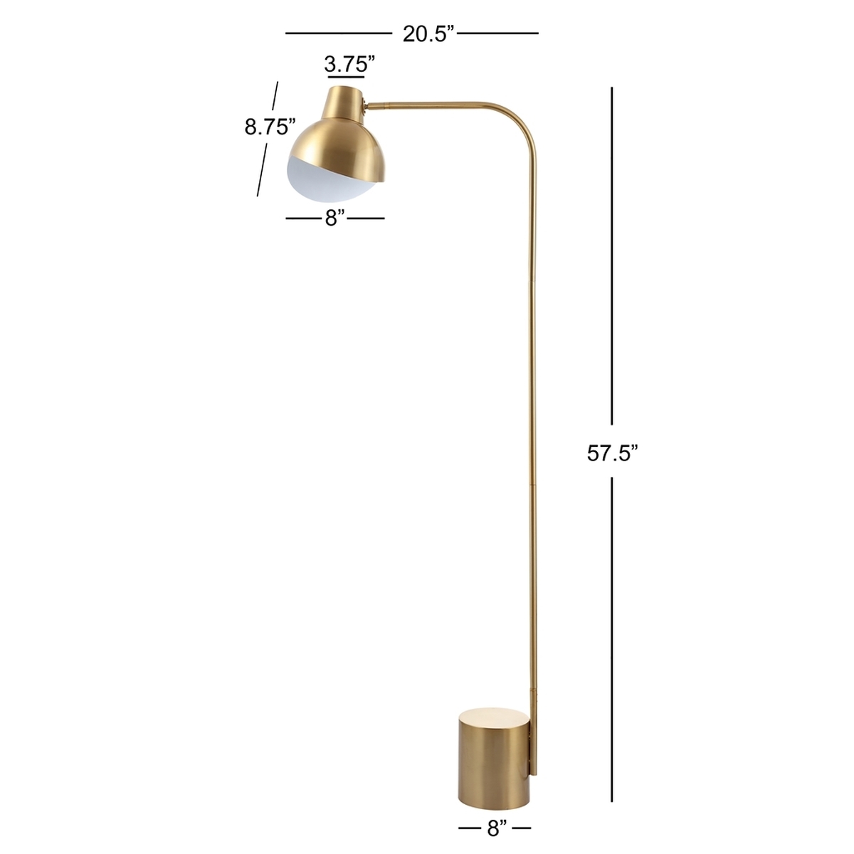 Violetta Floor Lamp - Brass Gold - Safavieh - Image 2