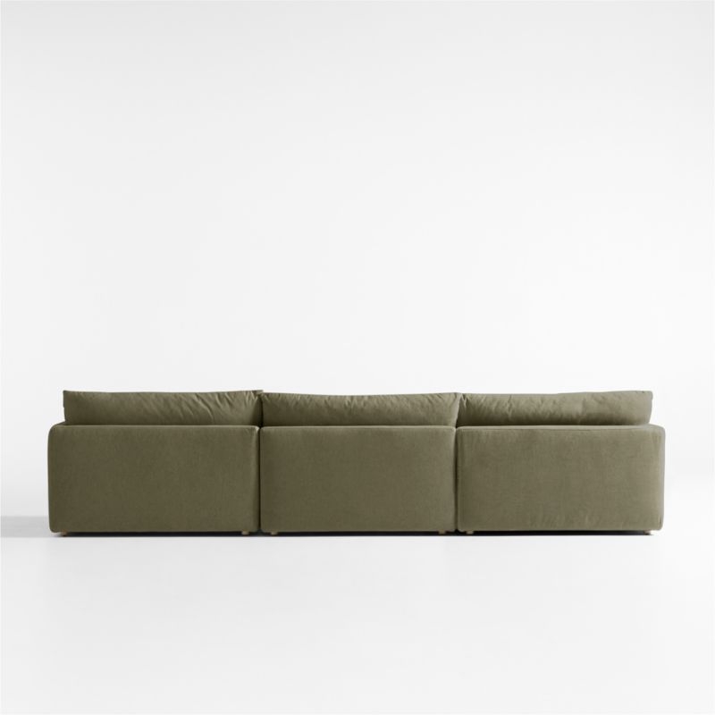 Unwind Modular 3-Piece Slipcovered Sectional Sofa with Chaise Lounge - Image 2