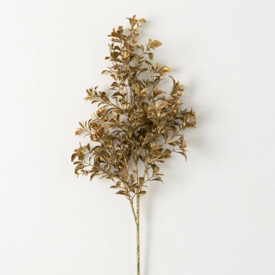 27" Artificial Fall Gilded Gold Spray, Gold-Green - Image 0