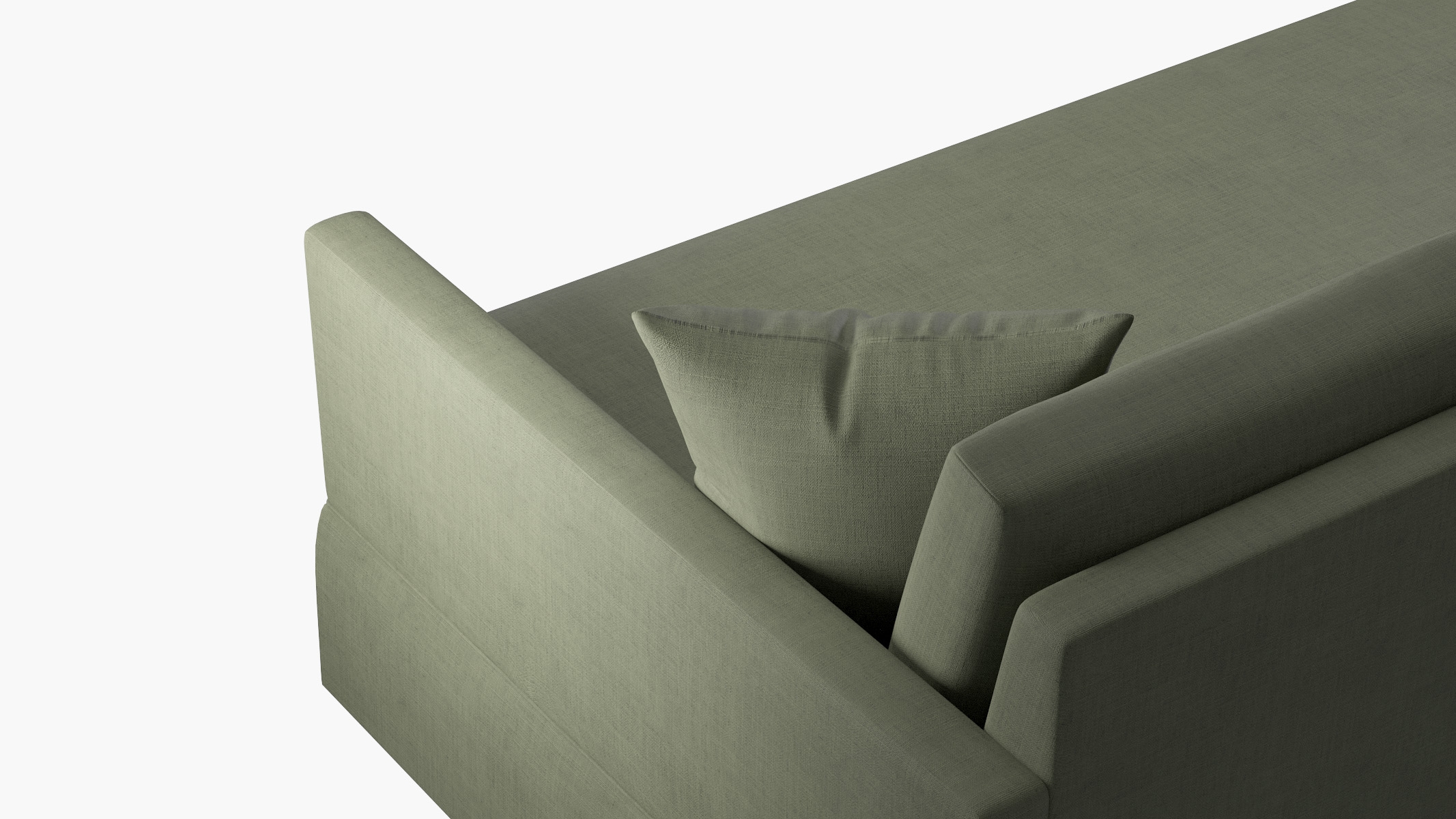 Skirted Track Arm Sofa, Moss Luxe Linen, Extra Deep (43") - Image 4