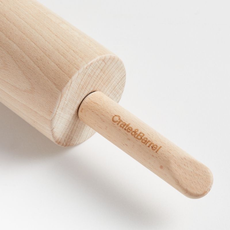 Crate & Barrel Straight Rolling Pin with Handles - Image 2