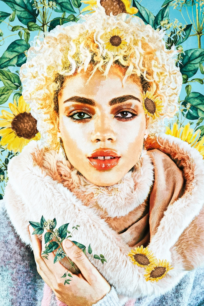 Miss Sunflower Framed Art Print by 83 Oranges Free Spirits - Scoop White - Large 24" x 36"-26x38 - Image 1