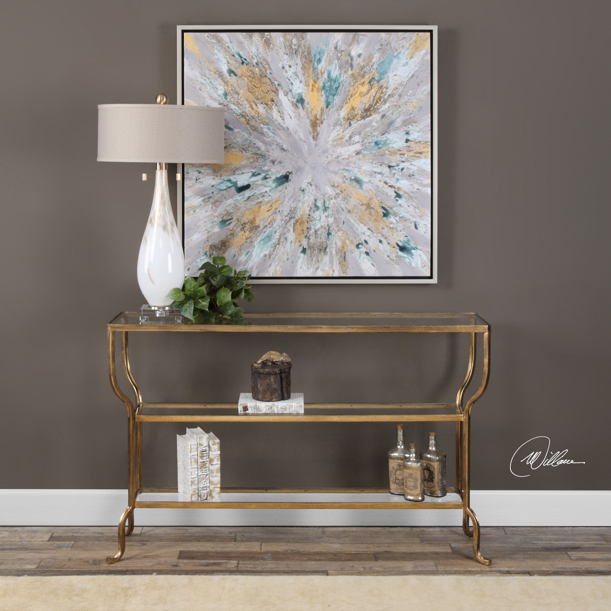 Deline Gold Console Table - Image 4