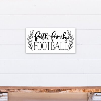 Faith Family Football Laurels Print On Canvas - Image 0