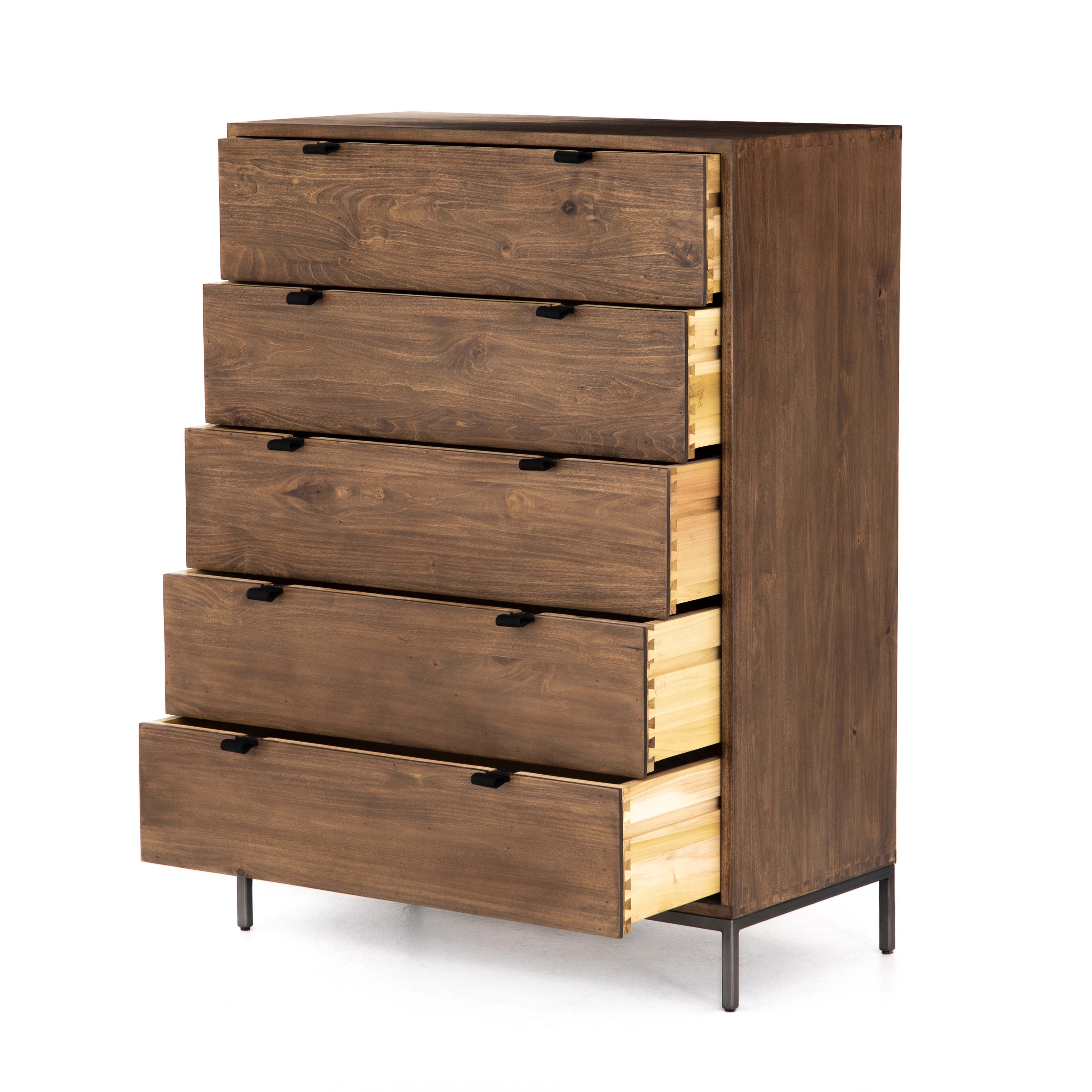 Trey 5 Drawer Dresser-Auburn Poplar - Image 4