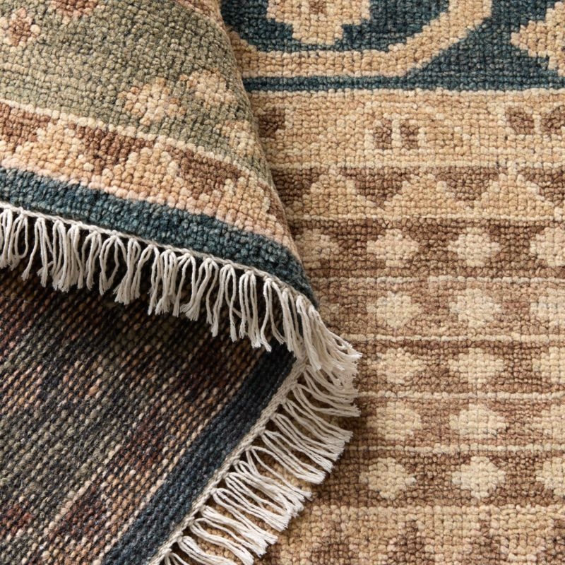 Marit Hand-Knotted Light Brown and Olive Green New Zealand Wool Area Rug 9'x12' - Image 2