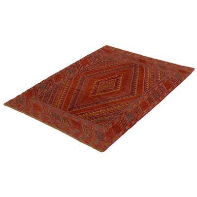 One-of-a-Kind Jezabella Hand-Knotted New Age 4'9" X 6'2" Wool Area Rug in Burnt Orange, Purple - Image 0