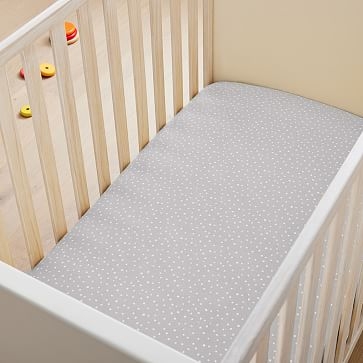 Flannel Tossed Dots Crib Sheet, Navy, WE Kids - Image 3