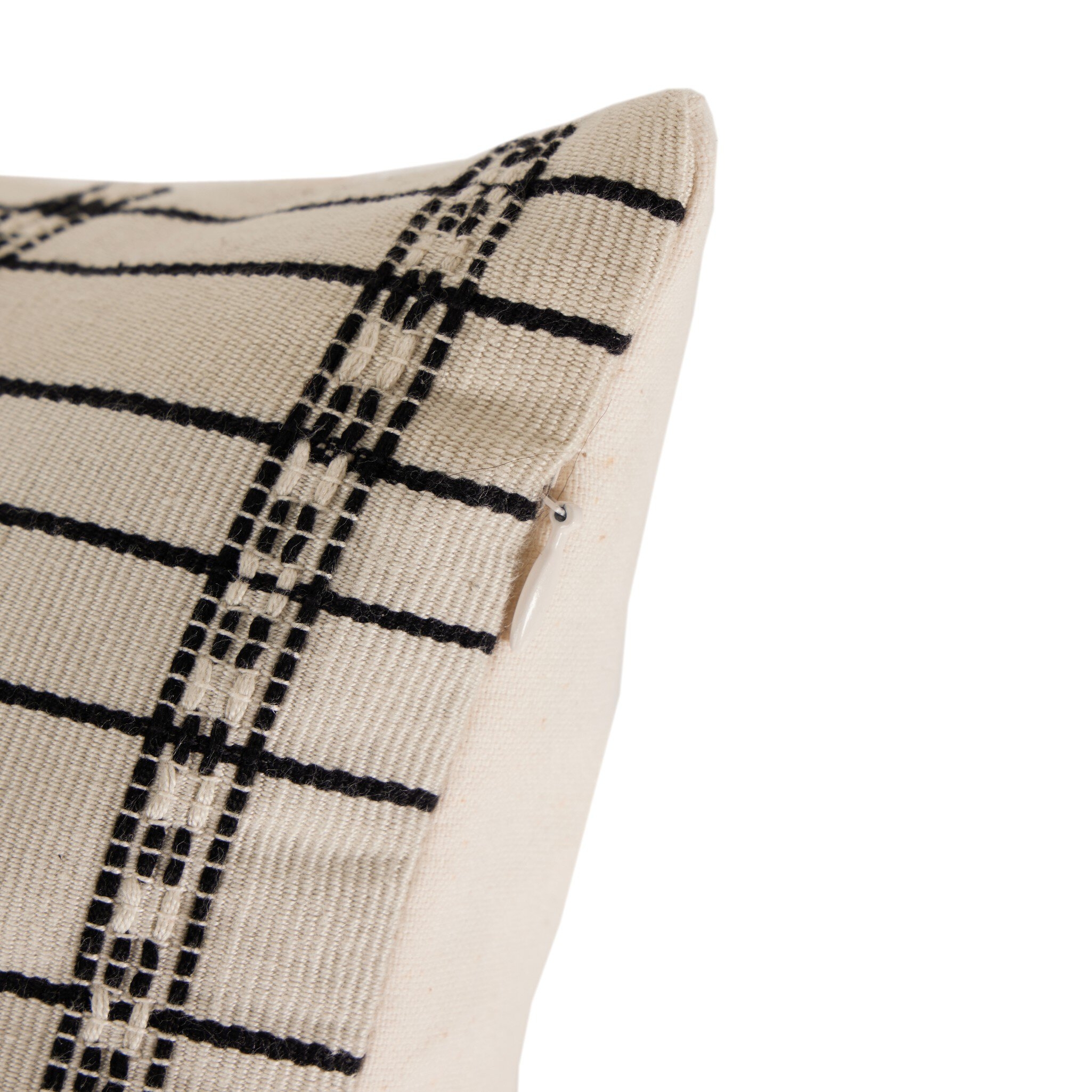 Handwoven Chiapas Pillow - Ivory Cotton - Image 4