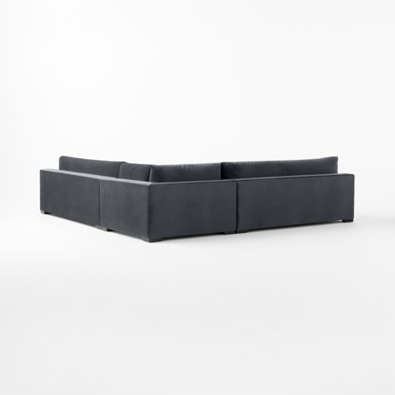 Deseo 3-Piece Modular Charcoal Grey Performance Velvet Deep Depth Sectional Sofa - Image 4