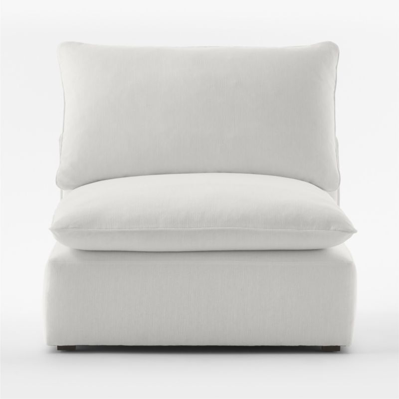Lumis Snow White Performance Fabric Deep Depth Armless Chair - Image 1