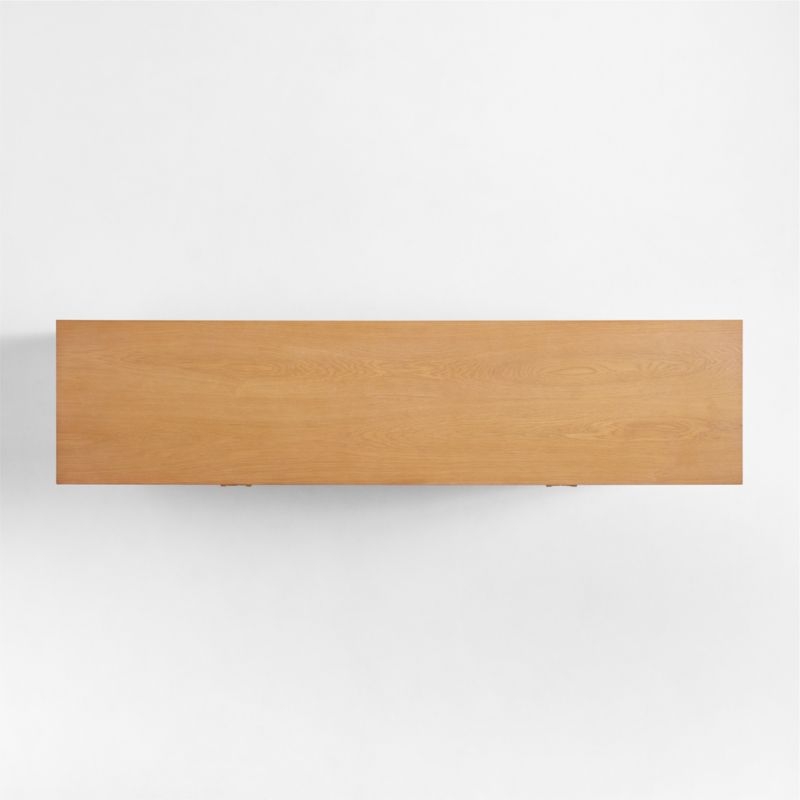 Campagna 76" Rattan and Natural Oak Wood Storage Media Console - Image 8