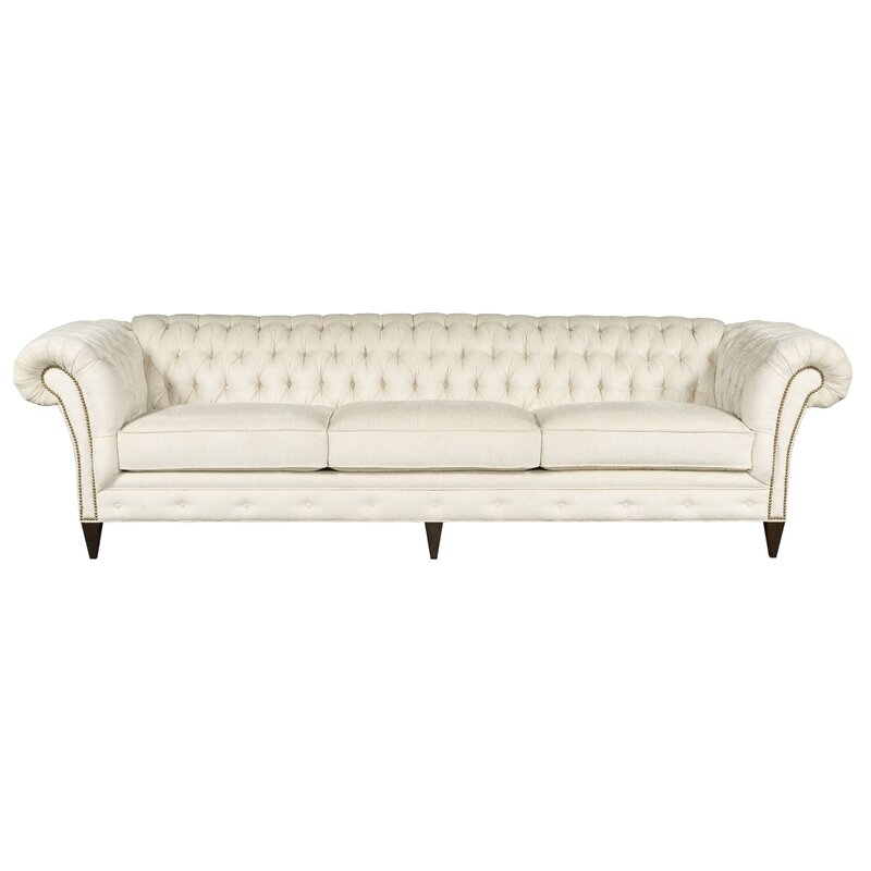 Kristin Drohan Collection Lauren 88"" Velvet Rolled Arm Chesterfield Sofa - Image 0