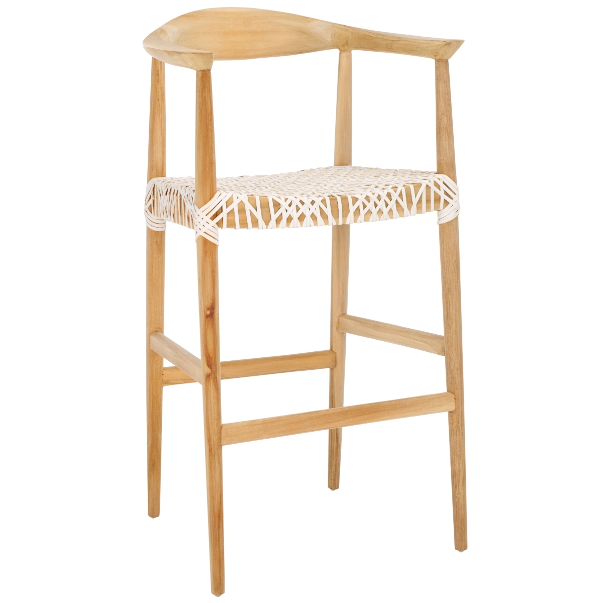Bandelier Barstool - Natural / White - Safavieh - Image 5