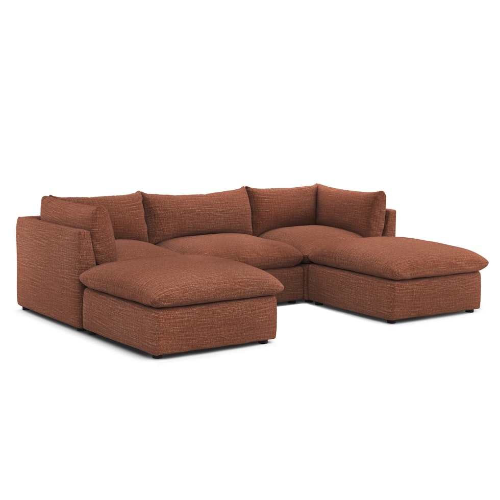 Leigh 121.5" Modular 3-Seater U-Shaped Sectional - Napa Rust - Image 0